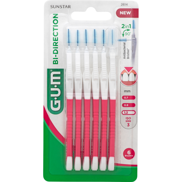 GUM Bi-direction mezizubní kartáčky ISO 3 (1,2 mm), 6ks