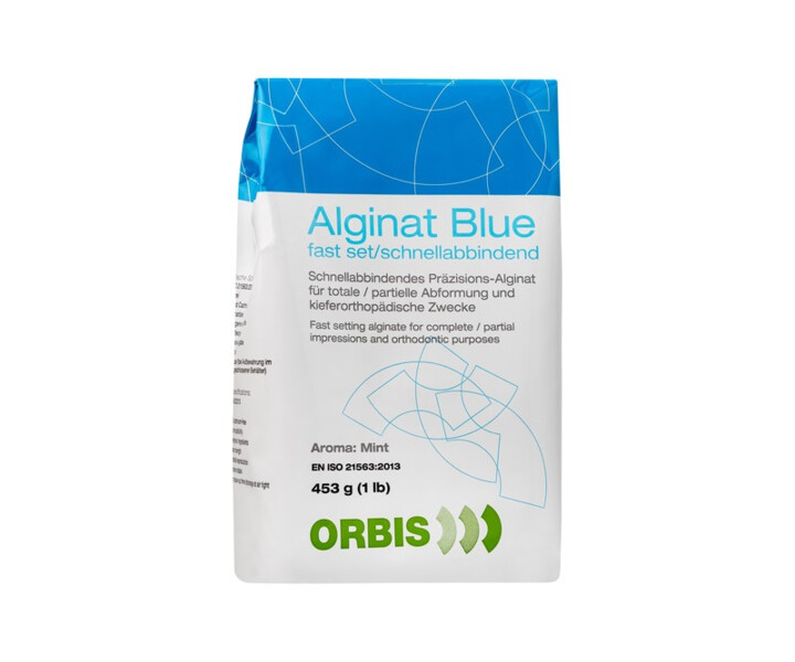 Levně ORBIS Blue alginátová rychle tuhnoucí otiskovací hmota (mint), 453g