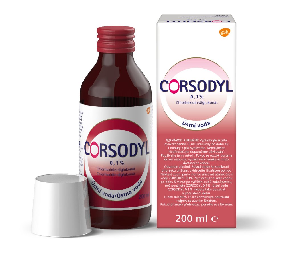 Corsodyl ústní voda 0.1% 200ml koupíte na Top-dent.cz