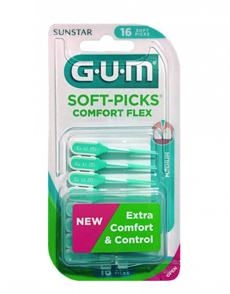 GUM Soft-Picks Comfort FLEX pogumovaná párátka (medium), 16 ks
