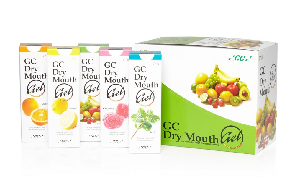 Levně GC Dry Mouth gel SET (mint, malina, pomeranč, citrón, ovocná), 10 x 40g