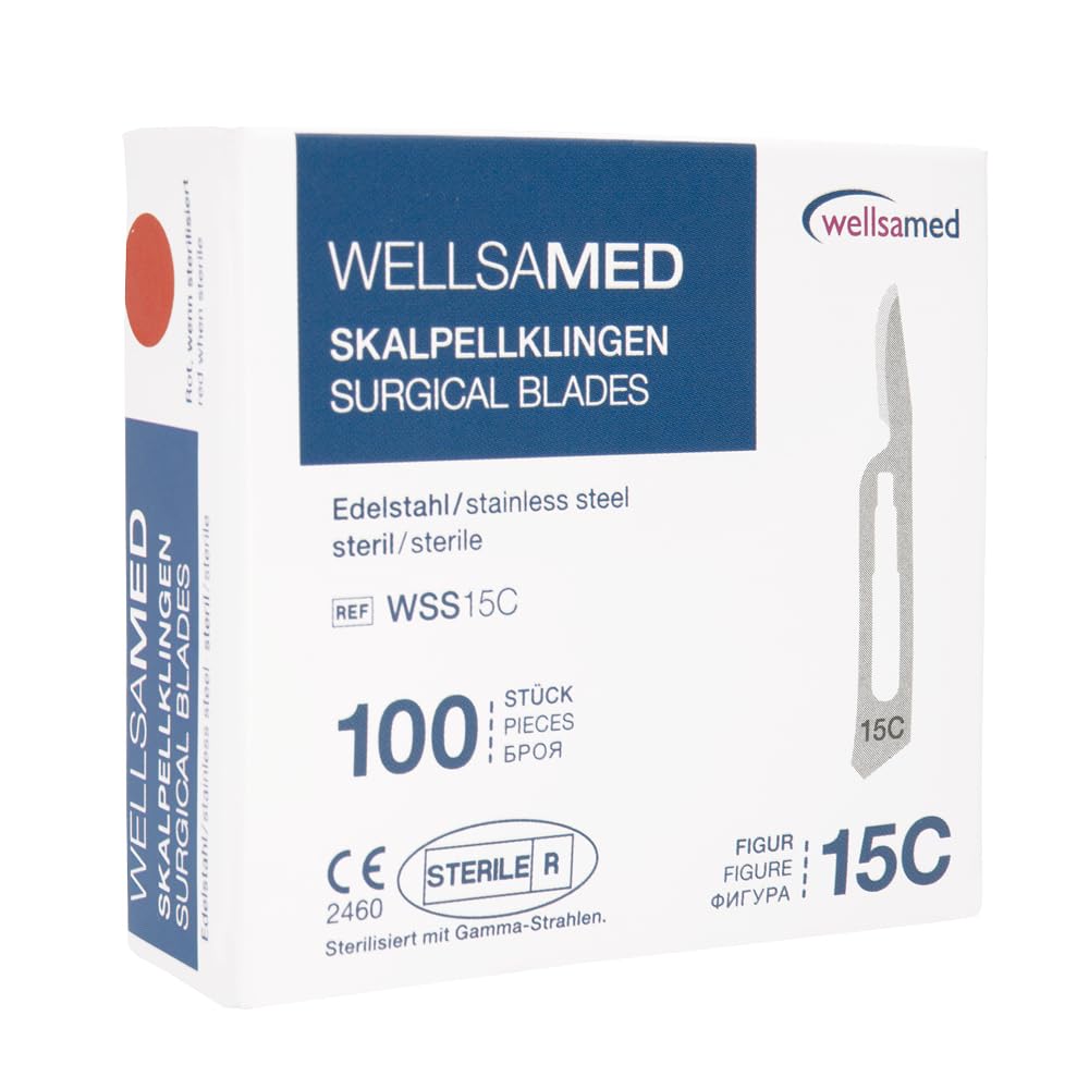 Levně Wellsamed skalpelové nerezové čepelky fig. 15C, 100 ks