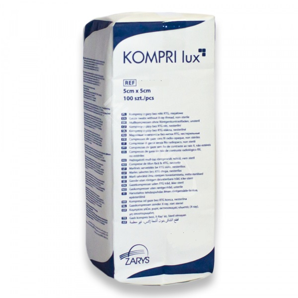Zarys Kompri lux gázové kompresy 5x5cm nesterilní (13N/12V), 100ks