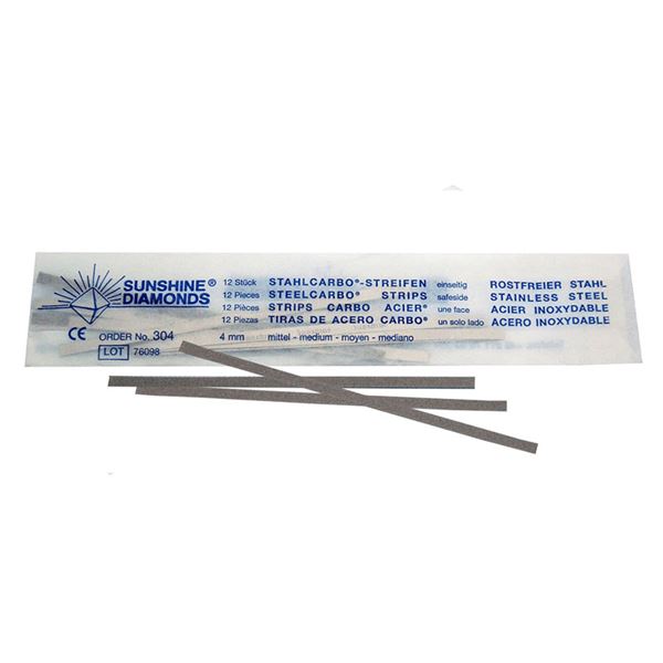 Levně Sunshine Diamonds nerez sypané jednostranné brusné pásky 4 x 0,1mm (medium), 12ks