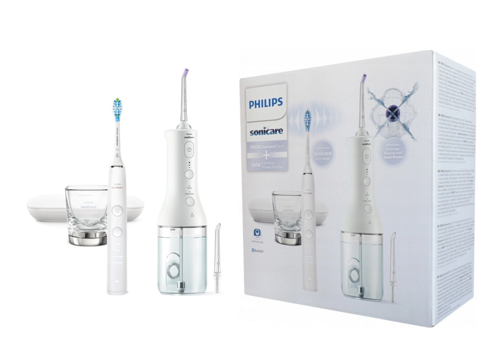Philips Sonicare 9000 DiamondClean White + Power Flosser White HX3886/41