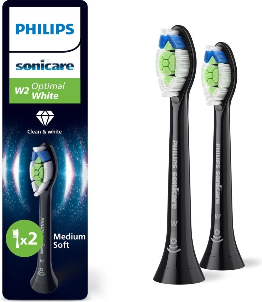 Philips Sonicare Optimal White Standard HX6062/88 náhradní hlavice 2 ks černé koupíte na Top-dent.cz