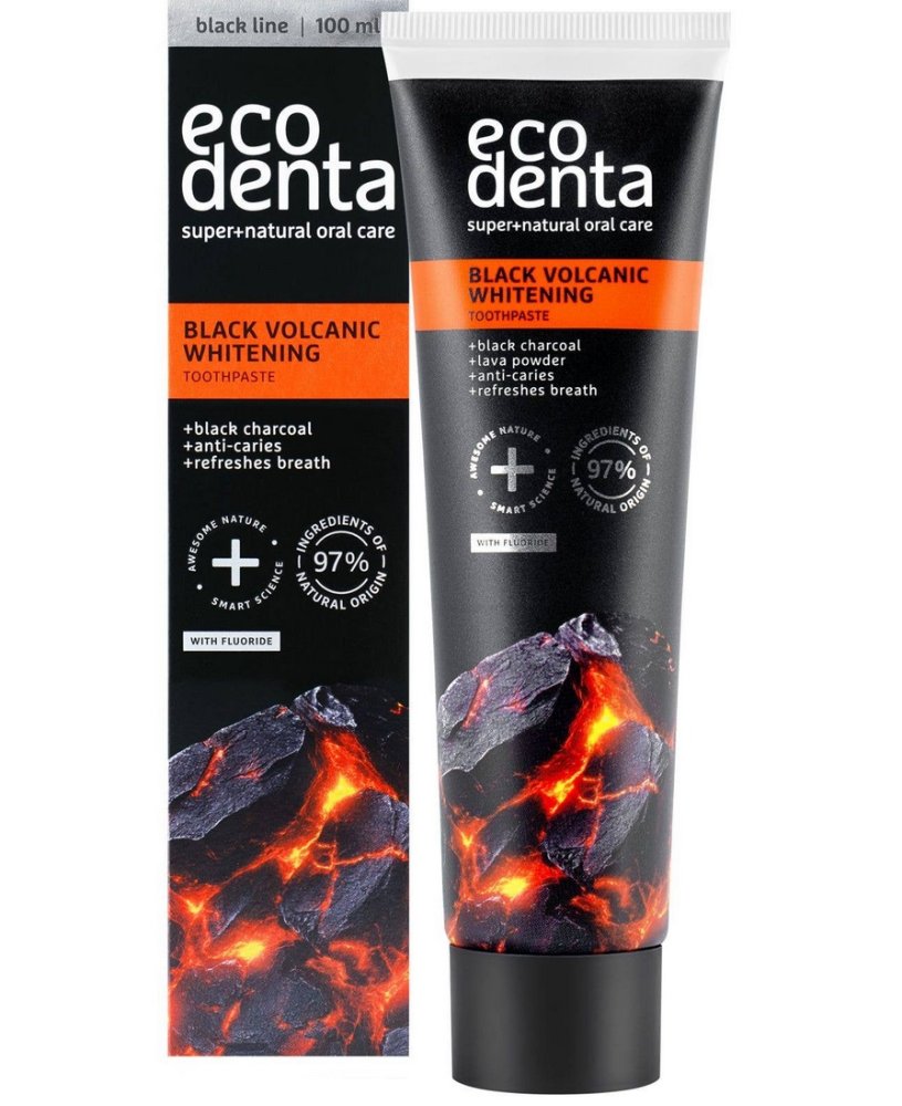 ECODENTA Black Volcanica Whitening bělící zubní pasta, 100ml