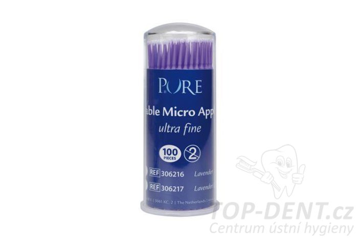 PURE Microbrush štětečky Ultra-Fine (fialové), 100ks