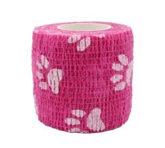 Kohezivní obinadlo yellowBAND 5cm x 4,5m (růžové tlapky)