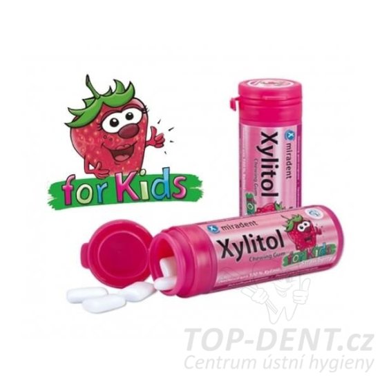Miradent Xylitol KIDS žvýkačky jahoda, 30ks