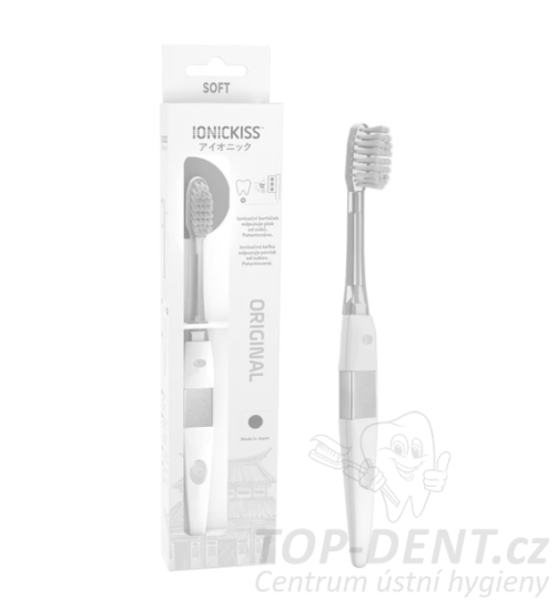 IONICKISS ORIGINAL zubní kartáček, Bílá hlavice SOFT FLAT (rovná vlákna)