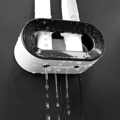 Nástěnný držák na elektrické kartáčky, 1 ks (bílá+černá)