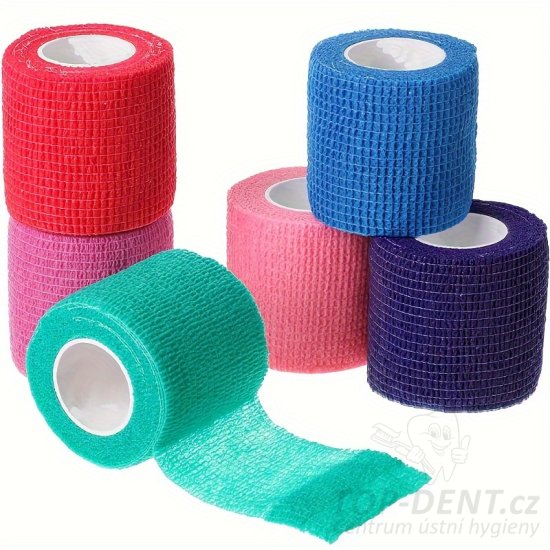 Samofixační bandáž - 5 cm x 4,5 m (červená), 1 ks