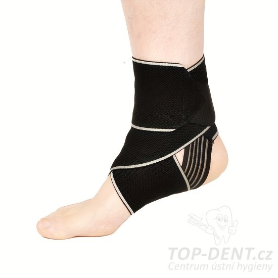 Stahovací bandáž protiskluzová na kotník (černá), 1 ks