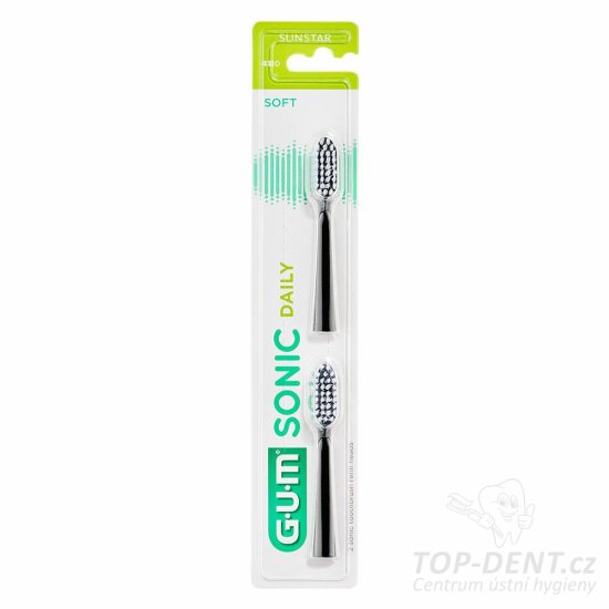 GUM Sonic náhradní hlavice SOFT (černé), 2ks