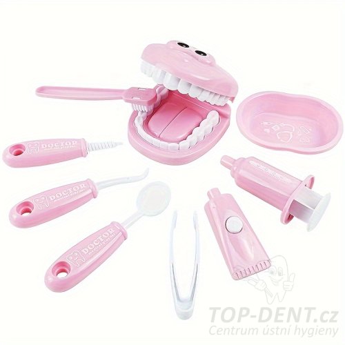 Zubné nástroje sada malý zubár - ružová