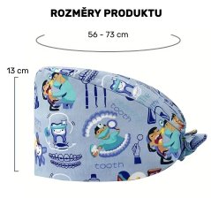 Lekárska čiapka s potlačou, nastaviteľná, 1 ks (vzor 2)