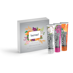 Biomed dámská dárková sada zubních past (Superwhite, Citrus Fresh, Sensitive), 3ks