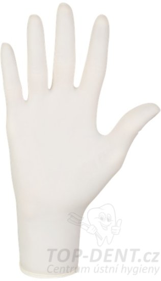 MERCATOR Dermagel Coated latexové vyšetřovací rukavice M (7-8), bílé, 100ks