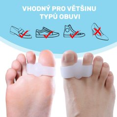 Gelový korektor s dvojitým kroužkem na palec (hallux), béžový, 2 ks