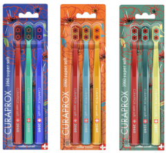 Curaprox CS 3960 zubná kefka Supersoft POPPIES (blister), 3ks