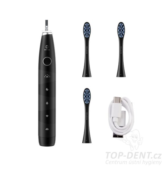 Oclean Flow S Black sonický zubní kartáček černý + 3x hlavice