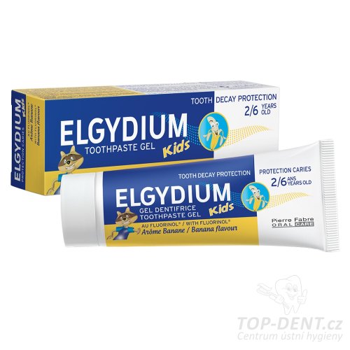 Elgydium Kids zubní gelová pasta pro děti 2-6let (banán), 50ml