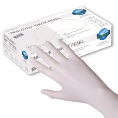Unigloves White Pearl nitrilové jednorázové bílé vyšetřovací rukavice M (7-8), 100ks