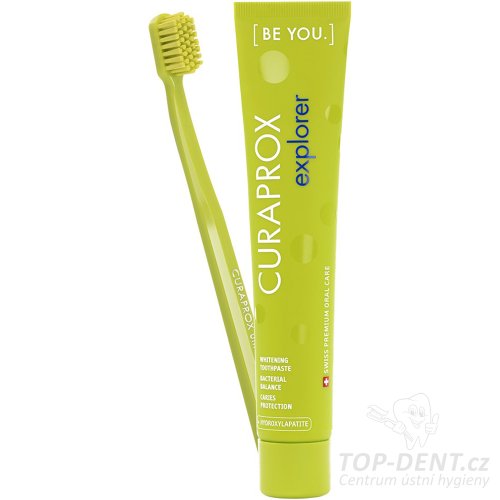 Curaprox Be You 90 ml bělící zubní pasta Explorer green + CS 5460 set
