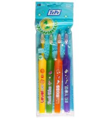 TEPE Kids X-soft dětský zubní kartáček od 6 let , 4ks (sáček)