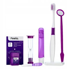 Feelo Ortho KIT set na čistenie s rovnátkami (fialový)
