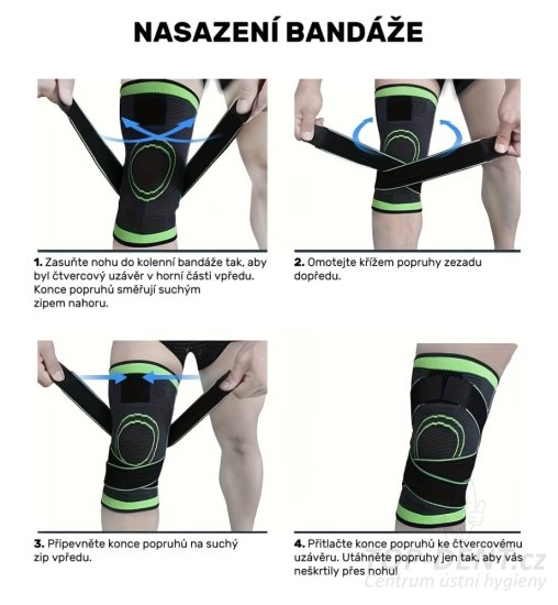 Kompresní bandáž na koleno (černá), 1 ks