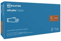 MERCATOR Medical Nitrylex Classic vyšetřovací nitrilové rukavice XL (9-10) modré, 100ks