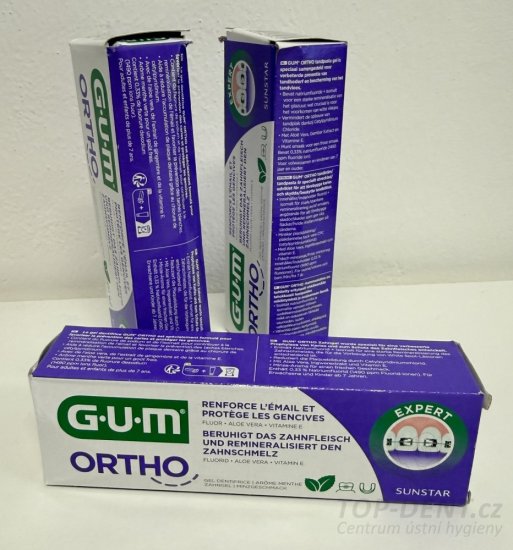 GUM Ortho zubní gelová pasta pro čištění s rovnátky, 75ml