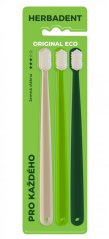 Herbadent ORIGINAL ECO 3* zubná kefka, jemné vlákna, 3 ks