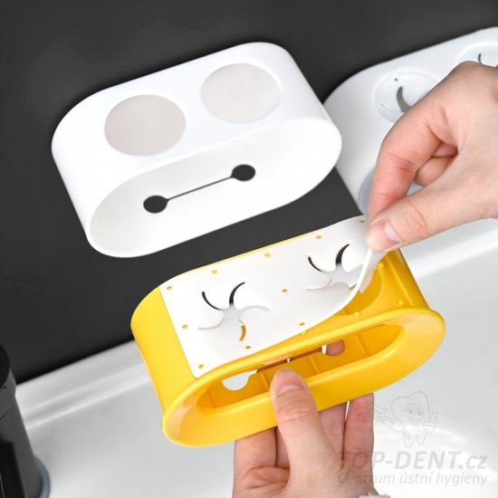 Nástěnný držák na elektrické kartáčky, 1 ks (bílá+modrá)