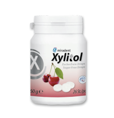 Miradent Xylitol Drops pastilky s xylitolem TŘEŠEŇ, 26ks (60g)