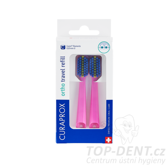 Curaprox Travel set ORTHO, náhradní hlavice, 2 ks