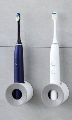 Nástěnný držák na elektrický kartáček, 1 ks (bílá+šedá)