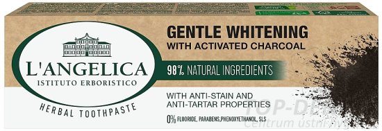 L'ANGELICA Gentle Whitening s aktivní černým uhlím, 75ml
