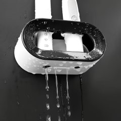 Nástenný držiak na elektrické kefky, 1 ks (biela + čierna)