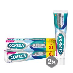Corega XL Bez příchuti extra silný lepící krém, 2x70g