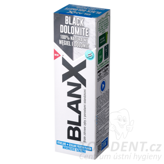 BlanX Black DOLOMITE bieliaca zubná pasta s čiernym uhlím a lišajníkom, 75ml