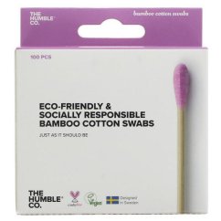 Humble vatové jednorázové bambusové tyčinky 7cm (růžové), 100 ks