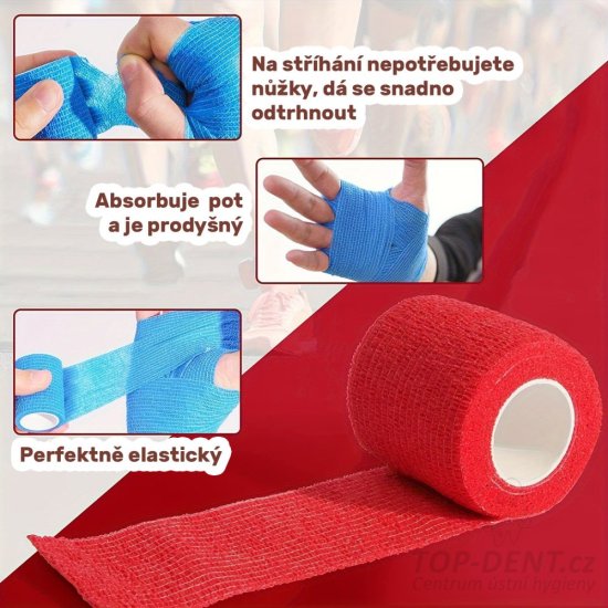 Samofixační bandáž - 5 cm x 4,5 m (červená), 1 ks
