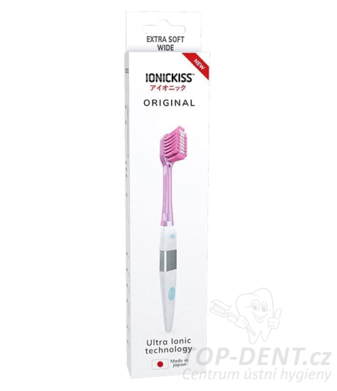 IONICKISS ORIGINAL zubní kartáček, Růžová hlavice EXTRA SOFT WIDE (kónická vlakna)