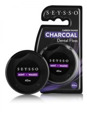 SEYSSO Charcoal bieliaca zubná niť s čeným uhlím, 40m