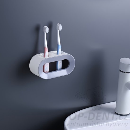 Nástěnný držák na elektrické kartáčky, 1 ks (bílá+šedá)