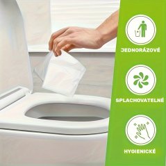 Jednorazová cestovná pokrývka wc sedadla, 10 ks