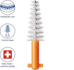 Curaprox CPS 14 Regular ORTHO REFILL mezizubní kartáčky (oranžové), 4ks (blistr)